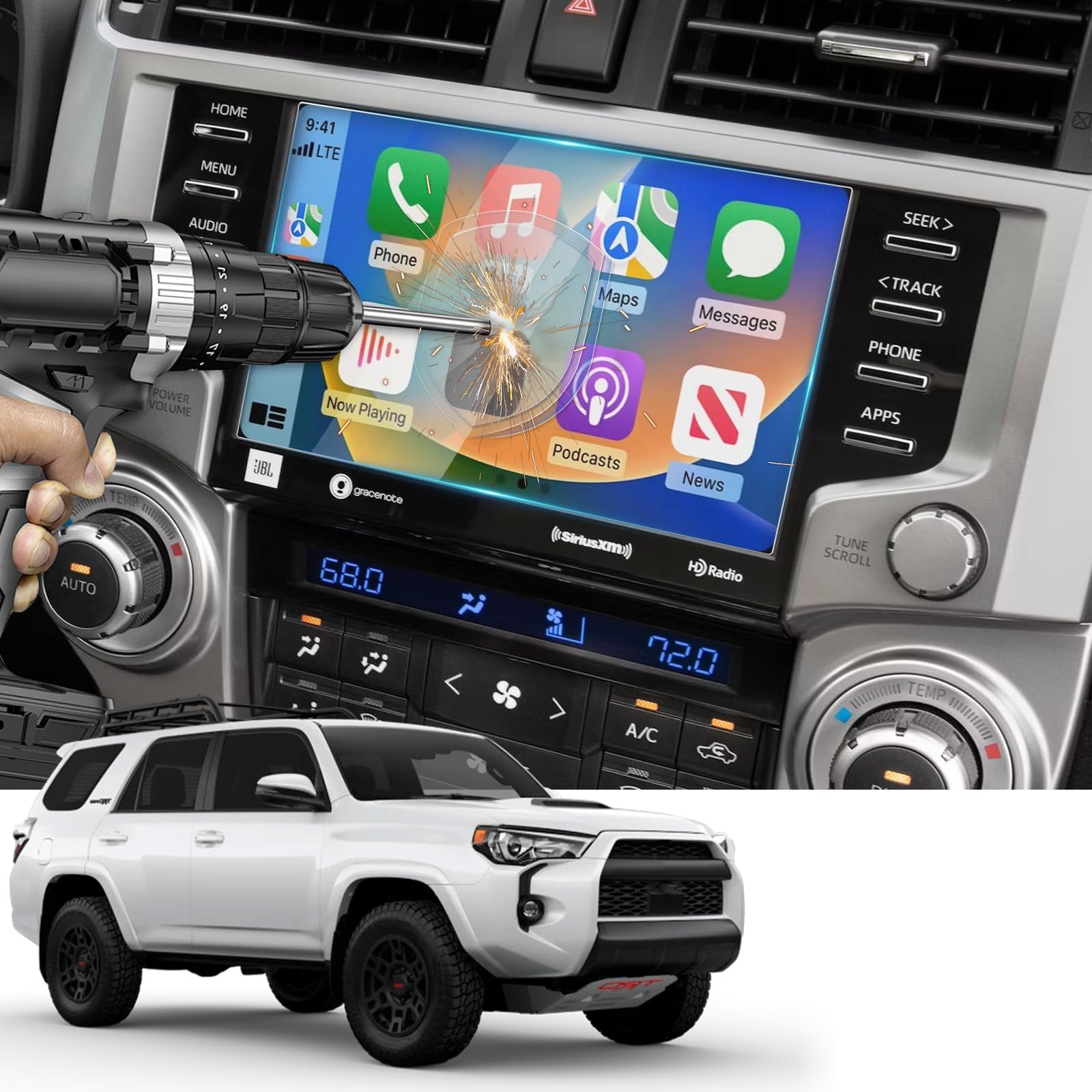 Photo 1 of 2020 2021 2022 2023 2024 4Runner Screen Protector for Toyota 4Runner (SR5, SR5 Premium, TRD Sport, TRD Off-Road, Limited, TRD Pro) 8" Touchscreen Cover Infotainment Protector Screen Saver Accessory