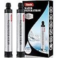 2 Pack Timain 4-Stage Filtration,High Flow Rate Water Filter Straw,Water Purifier Survival for Emergency Kits,Travel,Camping, Hiking,Fishing,Hunting (2)