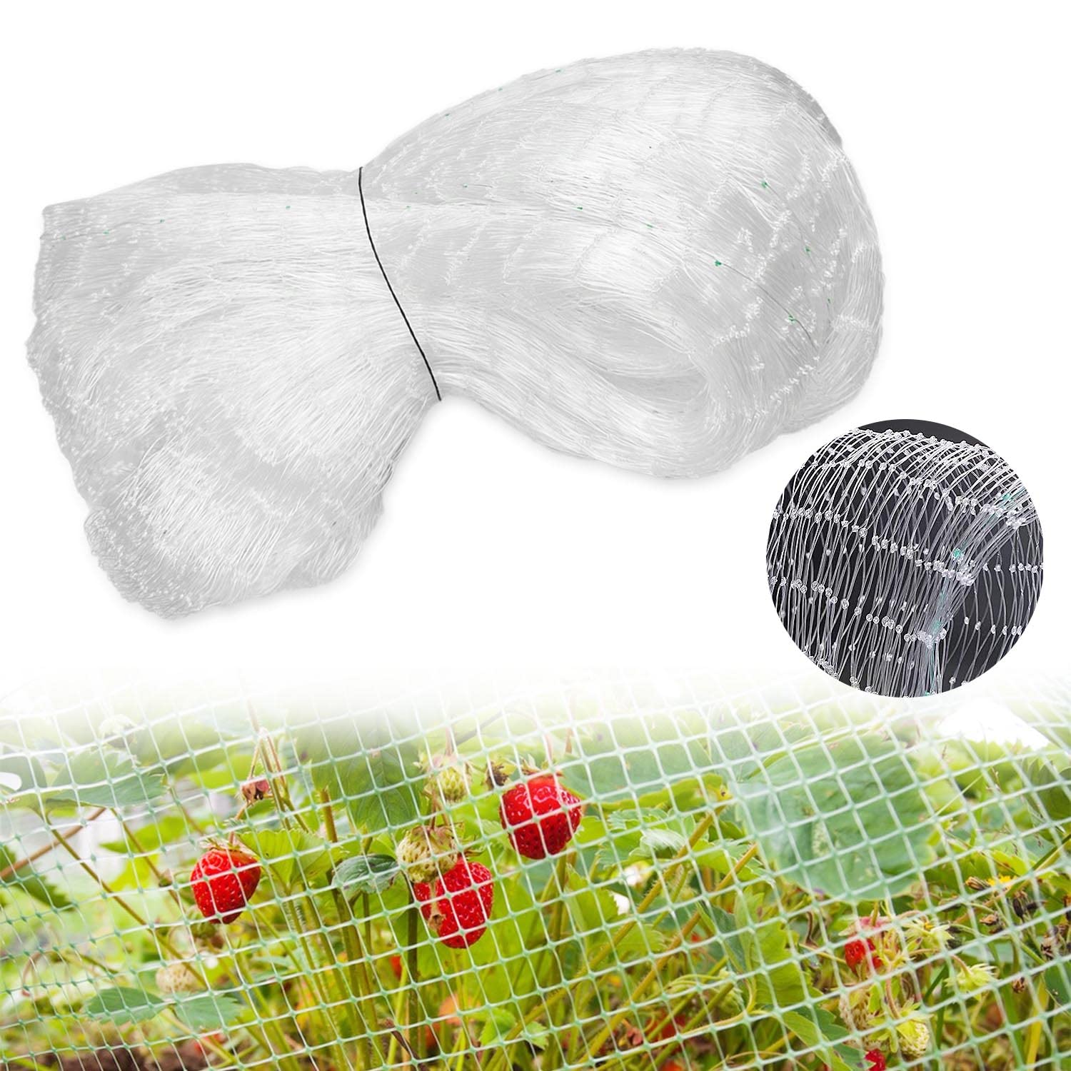 Bird protection net, 3 x 10 m aviary net, pigeon net, pond net, bird net, chicken net, poultry net, square mesh size 2.5 cm, suitable for gardens, orchards, vegetable gardens, ponds (white)