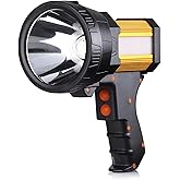 BUYSIGHT Rechargeable Spotlight,1000000 Lumens Spot Lights Hand held High lumens Large Flashlight Handheld Spotlight Lightweight and Super Bright Flashlight (Aluminium_Alloy Golden)
