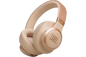 JBL Live 770NC - Wireless Over-Ear Headphones with True Adaptive Noise Cancelling with Smart Ambient, Up to 65 Hours of Battery Life, Comfort-fit Fabric Headband & Carrying Pouch (Sandstone)