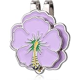 lasuroa 1pcs Magnetic Golf Ball Marker with Hat Clip, Flower Shape Golf Marker Magnet Cap Hat or Visor Clip Sports Bag Accessories for Women Men Golfer Friends Gift (Purple)