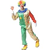 PGOND Men's Funny Clown Costumes Clown suit Jumpsuit for Theme Party
