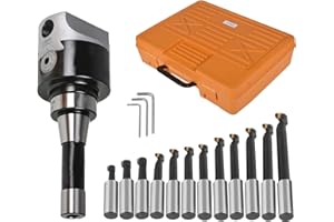 netuera 12-Pack Set 3 Boring Head R8 Shank Boring Tool Set 3/4 Carbide Boring Bar Set Milling Set