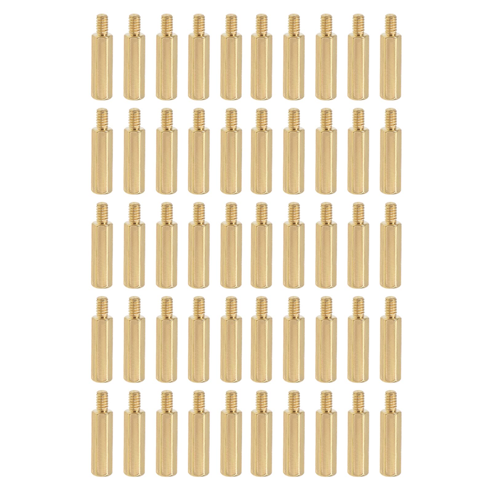 YOKIVE 50 Pcs M2 Standoff Screws, Brass Hex PCB Standoffs, Keep Height Consistent, Great for Motherboard (Gold Tone, 10mm+3mm)