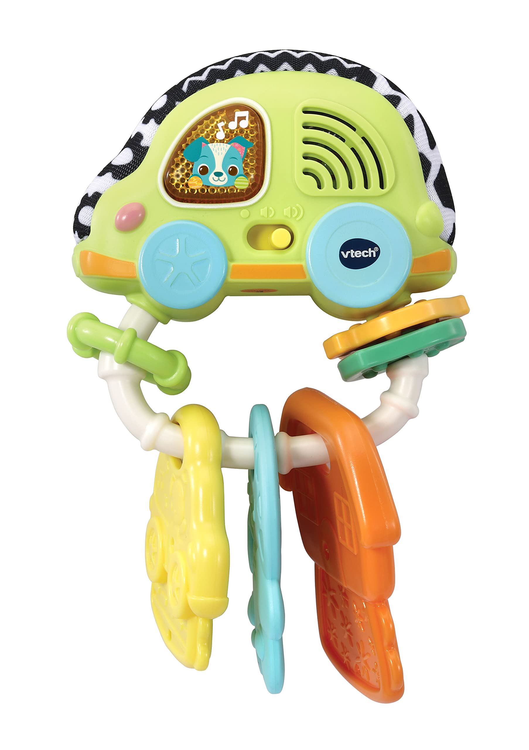 VTech 557403 Touch & Feel Sensory Keys | Teething Toy for Babies with Sound & Music | Great For Motor Development | Suitable for Ages 3-18 Months, English Version
