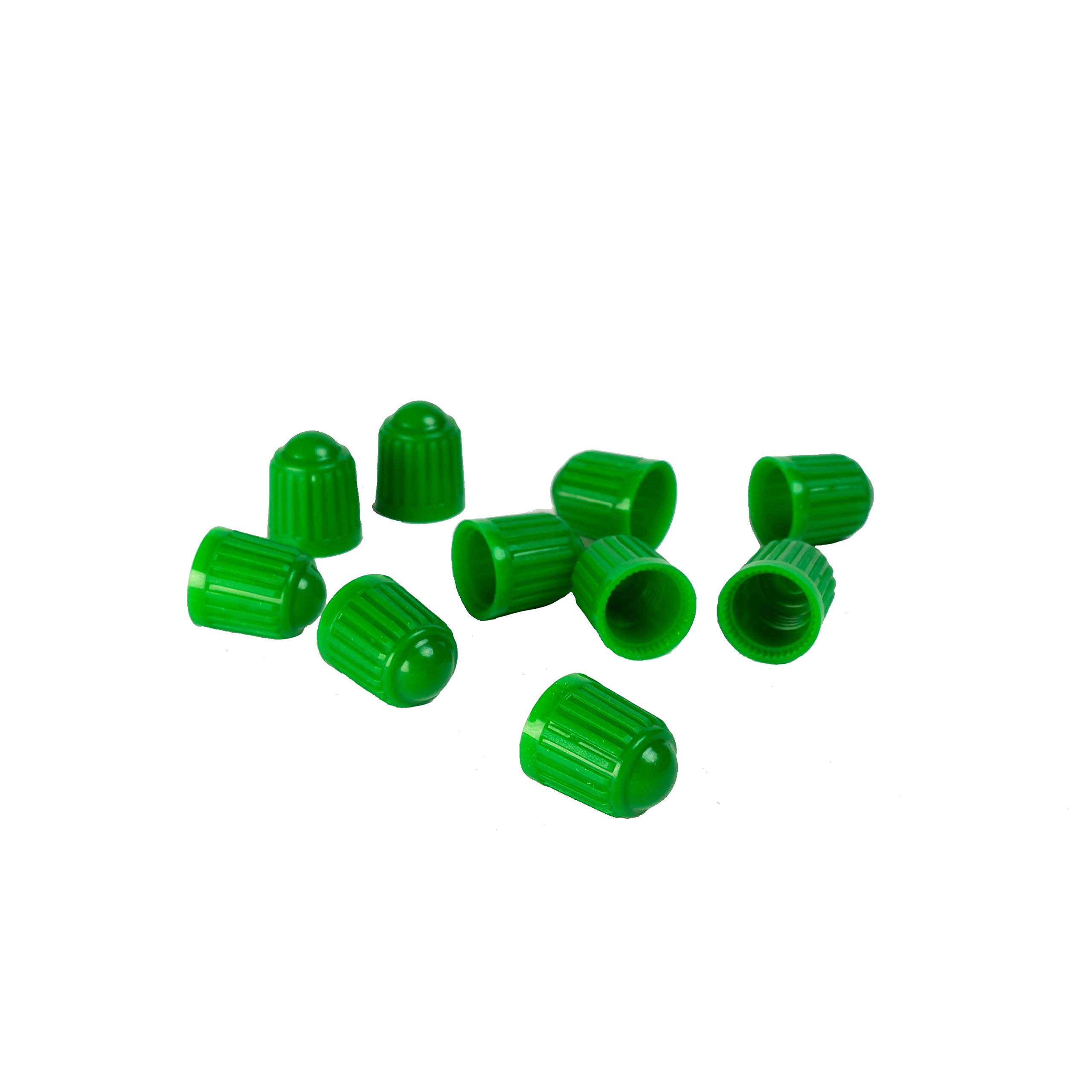Tyre Doctor 10 Green Plastic Tyre Valve Caps, Universal Size Schrader Valve, Dust Caps for Bicycle, Motorbike, Cars, SUVs and Trucks