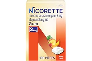 Nicorette 2 mg Nicotine Gum to Quit Smoking - Fruit Chill Flavored Stop Smoking Aid, 100 Count