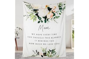 BESTSWEETIE Mothers Day Blanket Gifts for Mom Super Soft, Warm and Comfy, Mothers Day Blanket Gifts for Mom from Daughter Son, Mom Birthday Gifts I Love You Mom, Throw Blanket 60" x 50", White