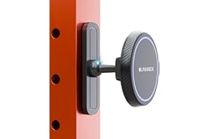 BLAUBECK Magnetic Gym Phone Mount for MagSafe Accessories – Dual Magnet Stand for iPhone and Android compatible with MagSafe Phone Stand with Alloy Base – Gym Essentials for Workouts, Recording, Home or Garage