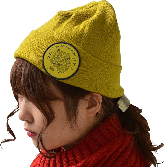 Amazon P02 プレイ Cool Cats Knit ニット帽 帽子 イエロー ニットキャップ レディース メンズ 日本製 ワンポイント かっこいい プ ニット 通販