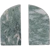Creative Co-Op Half Arch Marble Bookends, Green