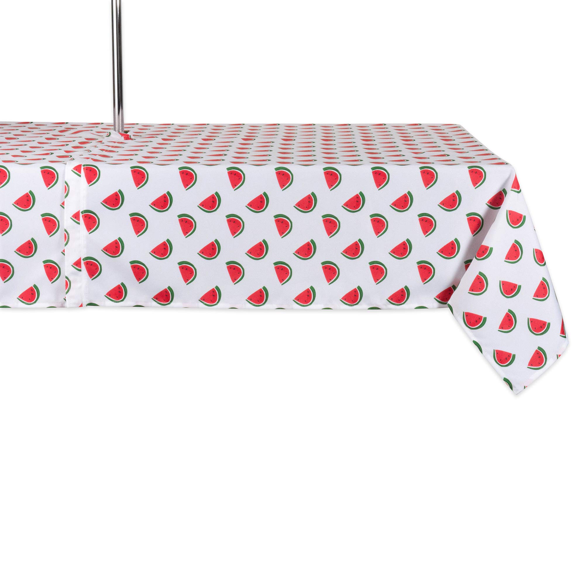 DII CAMZ11302 Spring & Summer Outdoor Tablecloth, Spill Proof and Waterproof with Zipper and Umbrella Hole, Host Backyard Parties, BBQs, & Family Gatherings - (Seats 6 to 8), 60x84 w, Watermelon