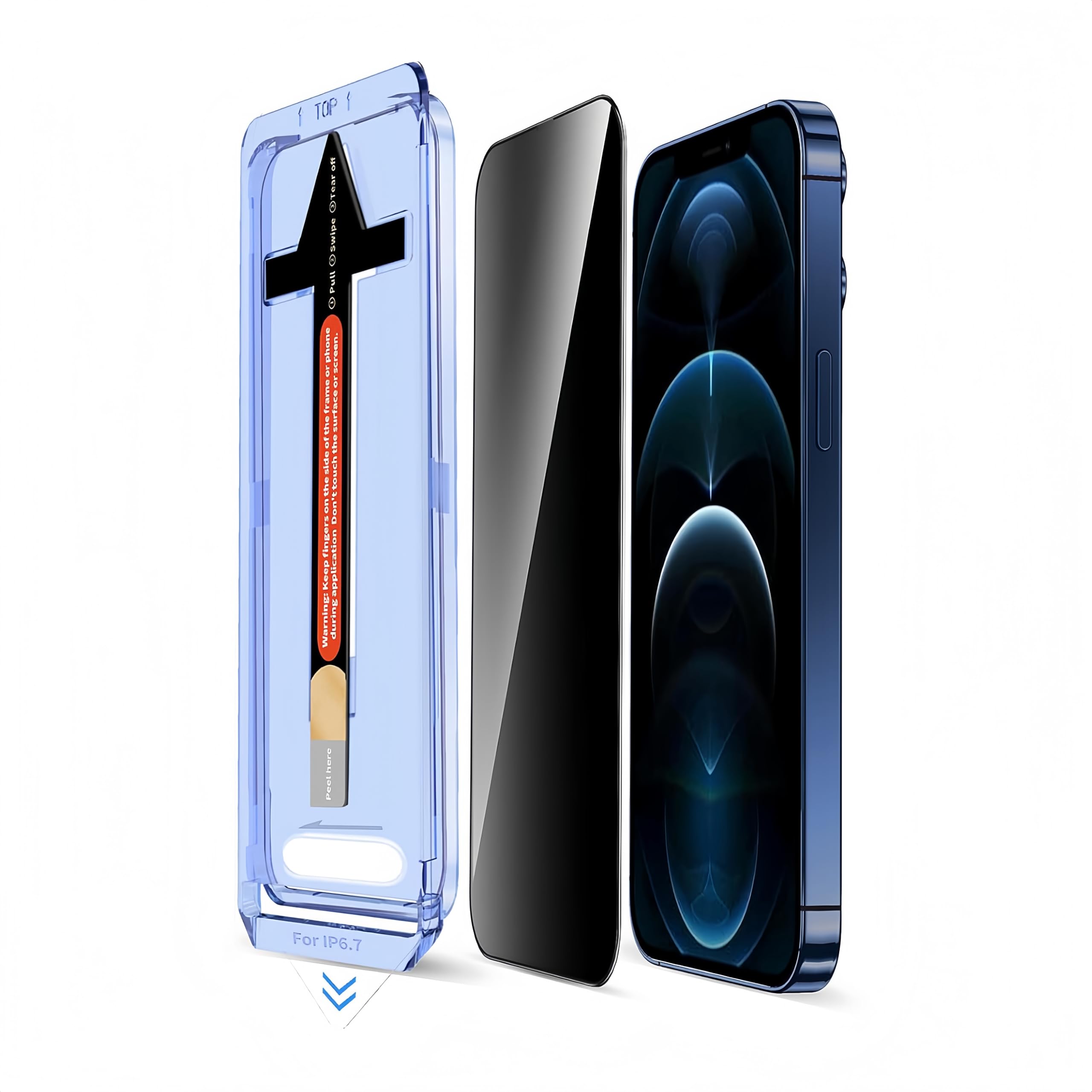 Photo 1 of JYMALISA Compatible with iPhone 14 Plus Screen Protector HD Clarity With Automatic Dust Removal and Easy Installation Tool, 9H Hardness and Military Grade Shatterproof Tempered Glass