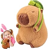 Emoin Cute Capybara Plush Toys Baby Girls Toys 13.8Inch Soft Capybara Stuffed Animals with Turtle Backpack Plushie Doll Birthday Gifts for Toddlers