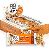 88 Acres Granola Bars, Cinnamon Maple, 12 Count, School Safe, Allergen Free Seed &amp; Oat Snack Bar, Gluten &amp; Nut Free, Vegan, Non-GMO &amp; Kosher, Individually Wrapped