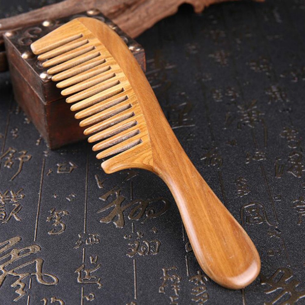 Vinmax Sandalwood Wide-Tooth,Natural Anti-Static Comb for Detangling Wet Hair (Wood Color)