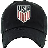 ALLNTRENDS USA Soccer Hat Embroidered Dad Hat Team Fans US Flag Cap