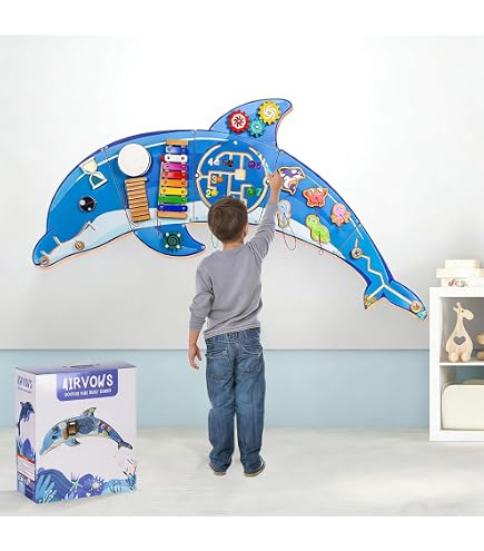 Panel De Actividades De Pared Con Forma De Oruga, 12 Juegos Interactivos Montessori Para Niños De 3 A 12 Años, Fácil De Instalar