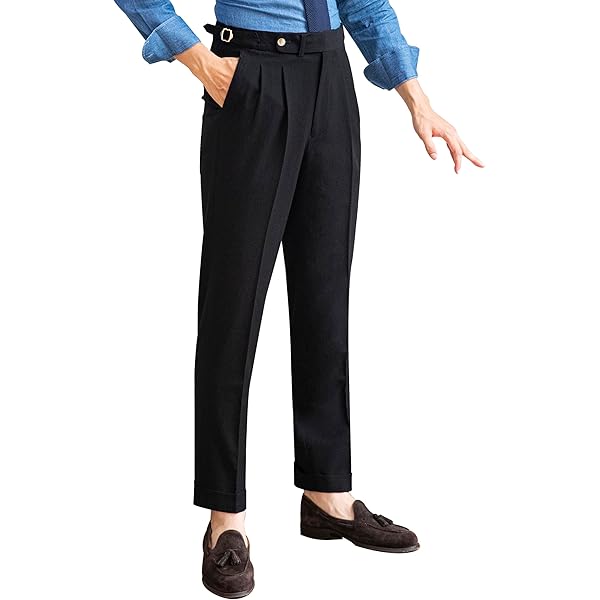 Men's Classic Gurkha Naples Italian Style Pants Dress Pants (US