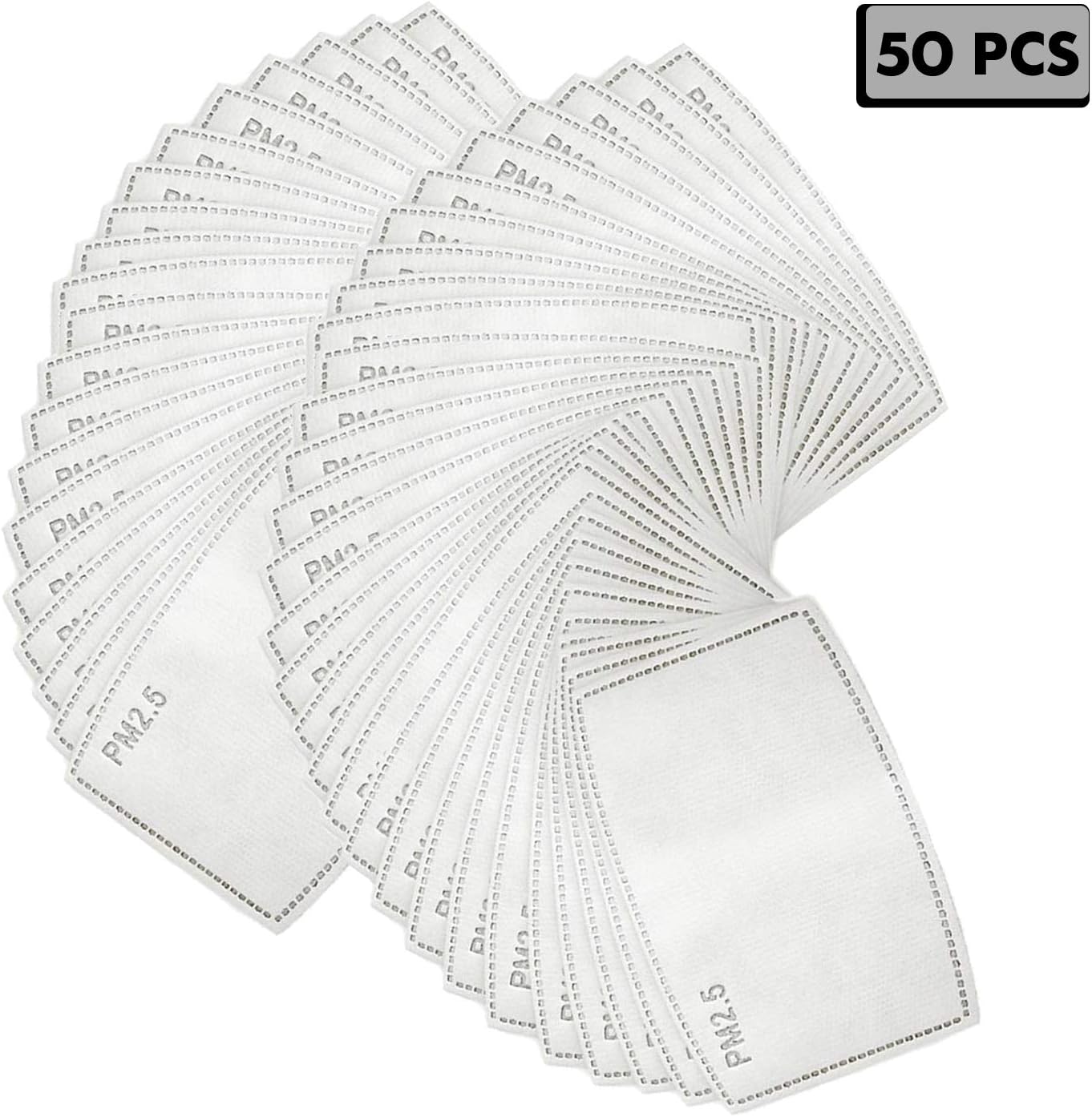 Top Munster Activated Carbon Filter, 5 Layers Replaceable Anti Haze Dust Filters for Cotton Cover of Mouth Face with Filter Slot, Air Filter for Outdoor Activities (12x8cm)