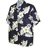 Pacific Legend Plumeria Hibiscus-Hawaiian Shirts-AMAZON3162NAVY2XL