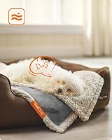 Feandrea Waterproof Dog Blanket Sherpa Fleece 73 x 63 cm Grey S view 2