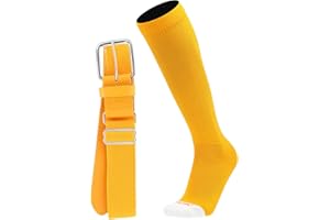 MadSportsStuff Softball or Baseball Socks and Belt Combo - Youth and Adult Sizes Boys and Girls Men and Women