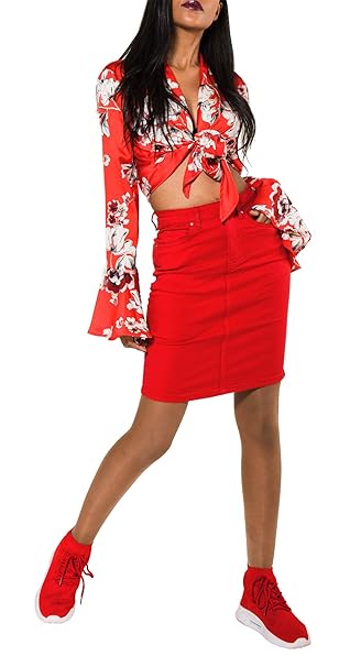 Damen Jeansrock Minirock kurz Stretch Rock größe 32 bis 40