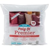 Fairfield Poly-Fil Throw Pillow Insert, White, 14" x 14"