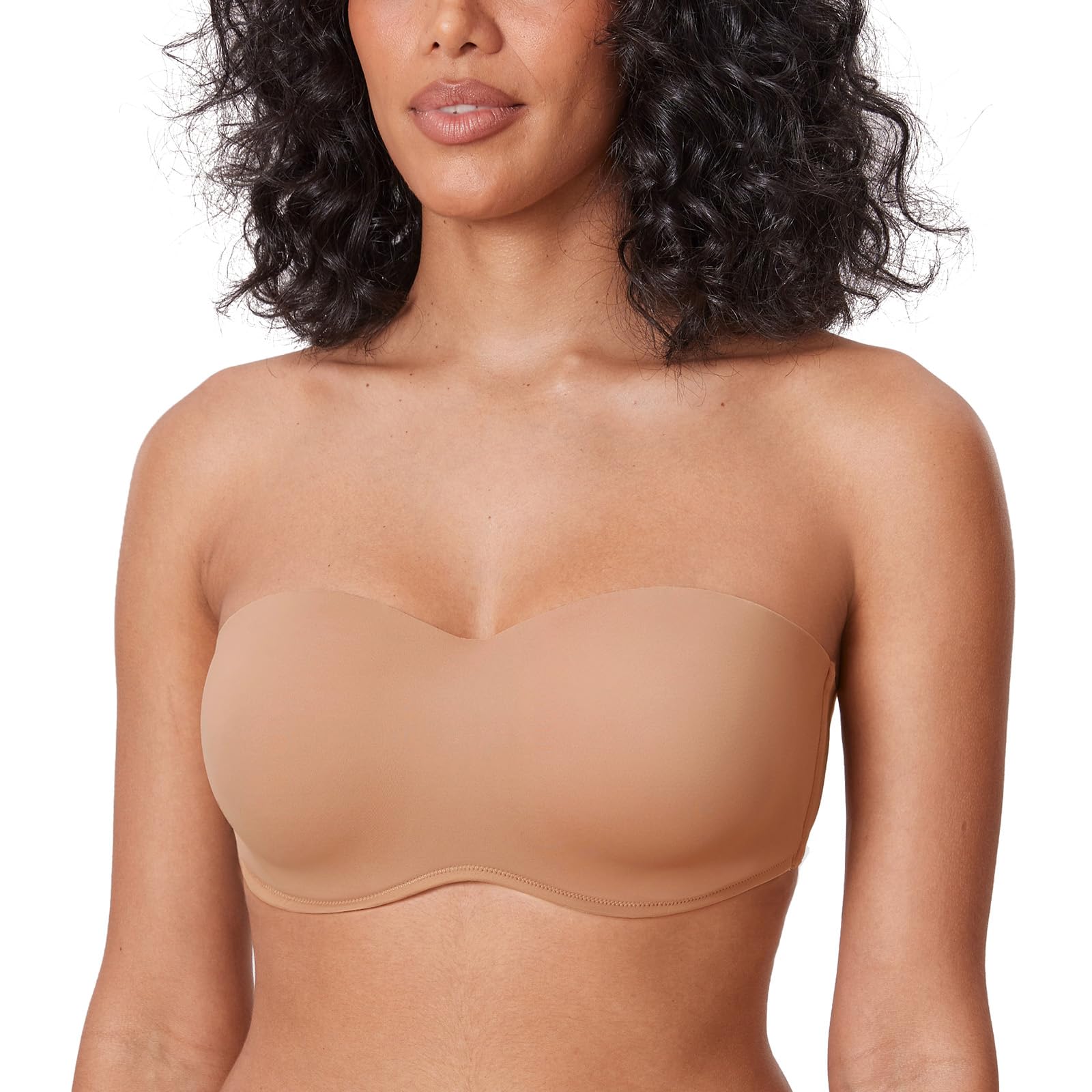 Photo 1 of DELIMIRA Women's Strapless Bra Minimizer Seamless Underwire Unlined Bandeau for Big Bust Barely Buff 38DD