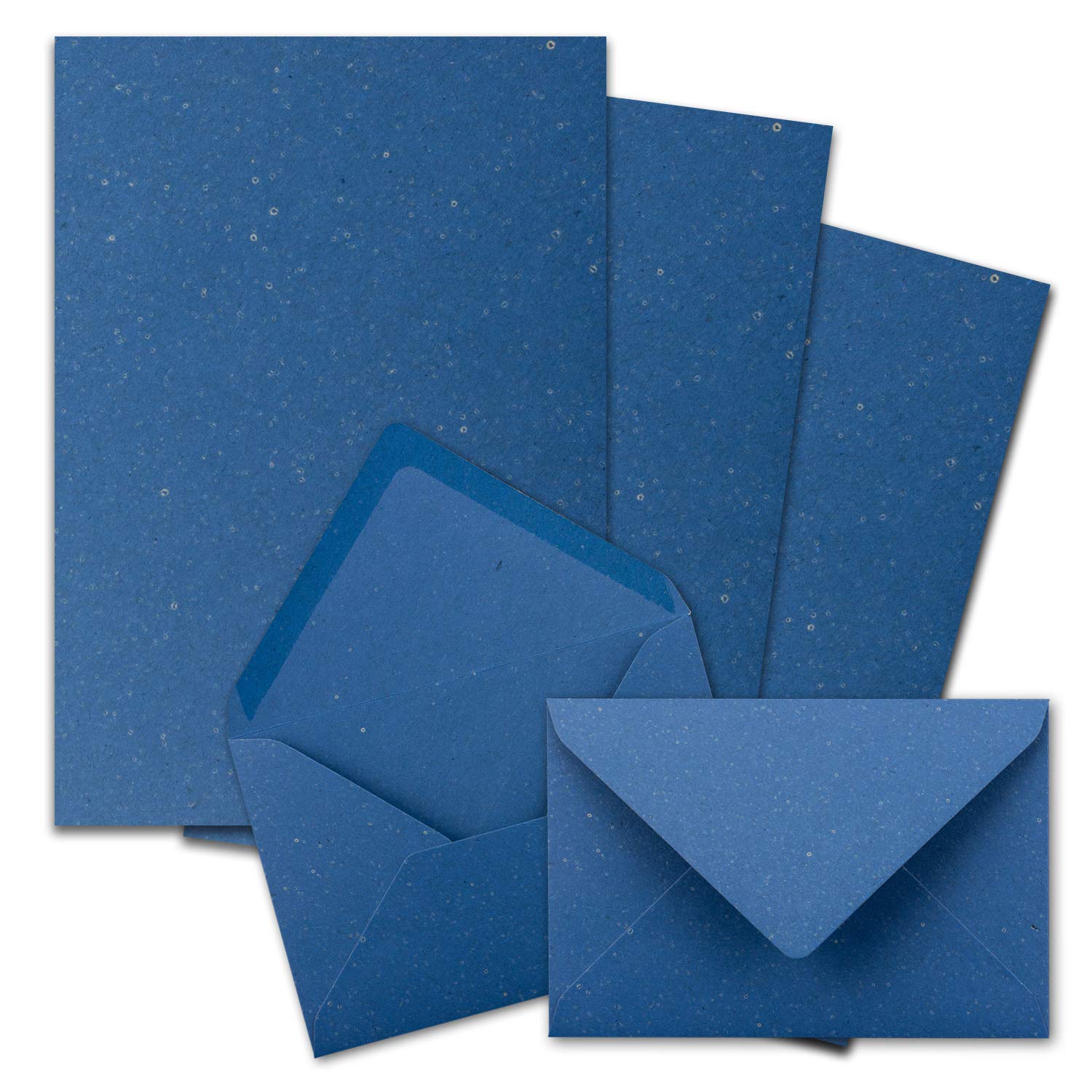25 x Letter Paper Sets A4 with C6 Envelopes, Wet Seal, Kraft Paper, Blue, Recycled Writing Paper with Envelopes, FarbenFroh by Gustav Neuser