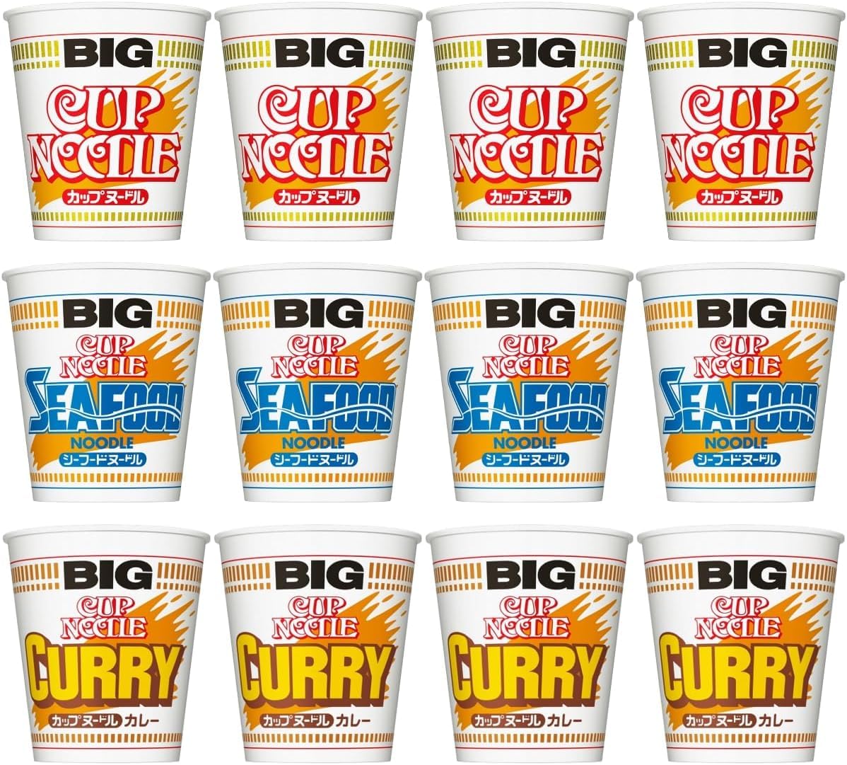 日清 カップヌードルBIG 詰め合わせ (3種12食) の商品画像
