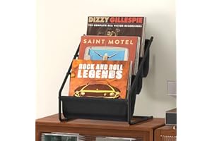 BIKONEY Vinyl Record Storage, 3-Tier Record Holder Up to 60 Album, Vinyl Record Display Shelf, Record Stand Vinyl Rack, LP Storage Record Organizer Crate for Book Magazine File, Gifts for Vinyl Record Lovers