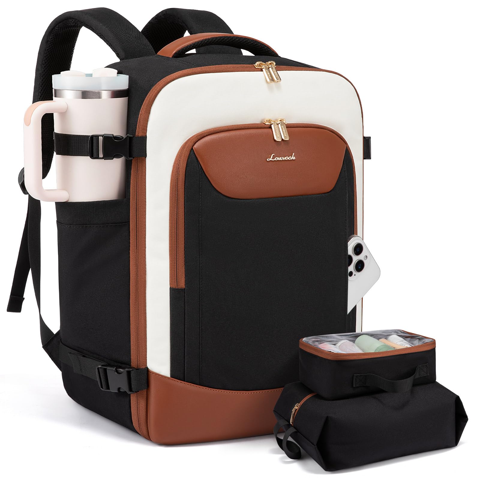 Photo 1 of LOVEVOOK 50L Travel Backpack for Women Men, Large Carry on Backpack for Airplanes TSA Personal Item Travel Bag fits 17.3" Laptop, Waterproof Weekender Essentials Airline Approved with 2 Packing Cubes