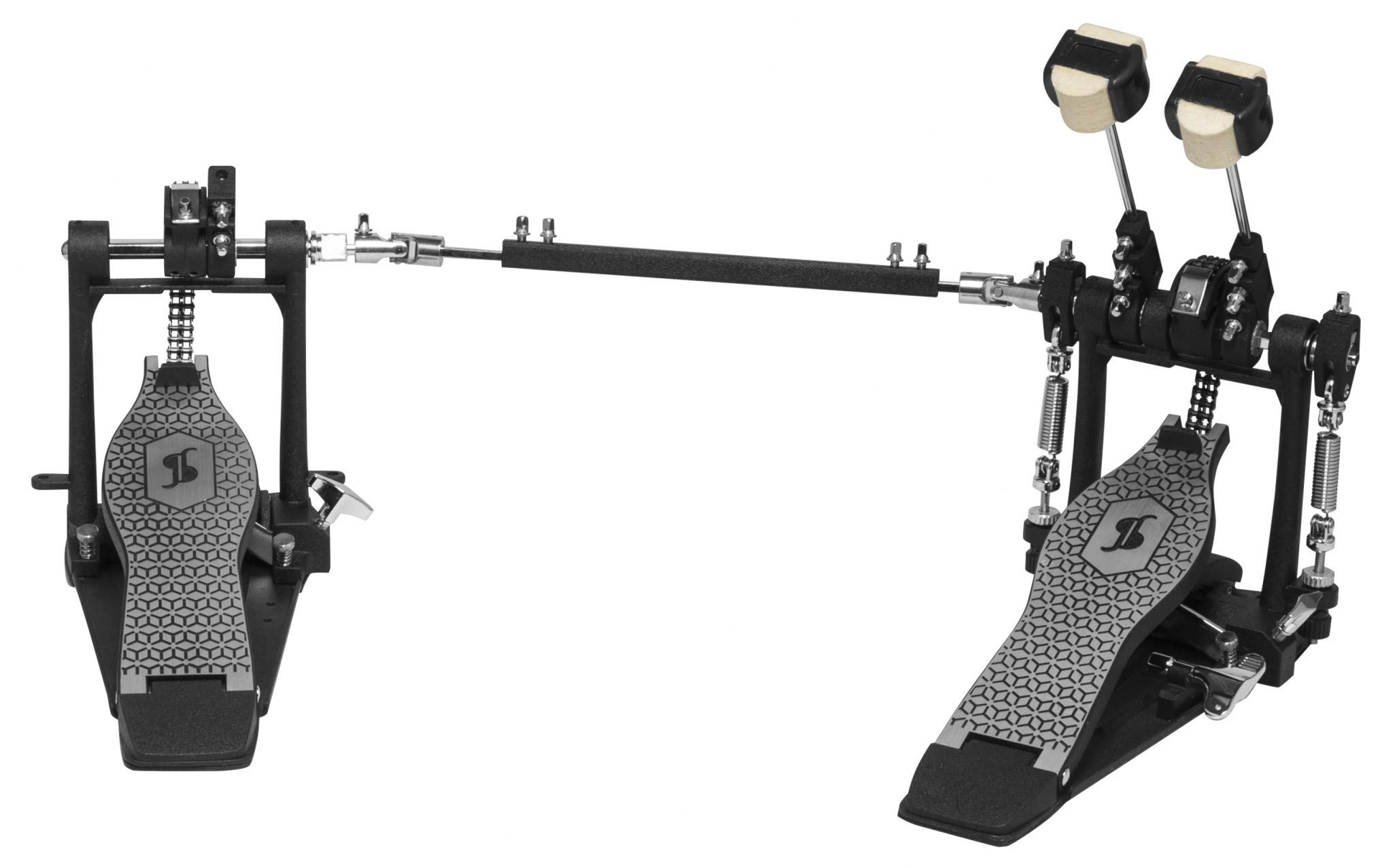 Stagg 52 Series Double Kick Bass Drum Pedal, 4-Way Beaters, Double Chain, Memory Lock, Included Drum Key