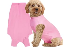 Wabdhaly Dog Surgery Recovery Suit for Female Spay,Puppy Surgical Recovery Zip Up Suit,Anti-Licking Bodysuit for Abdominal Wounds,Cone Alternative Recovery Blank Suit for Dogs