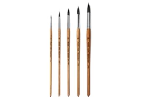 Herend Brush Series R-5200 (No.4 ~ No.20) for Watercolor with Squirrel Hair/Round Ponited Paintbrush (Set (4,8,12,16,20))