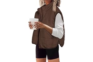 Zeagoo Womens Puffer Vest Ladies Sleeveless Zip Up Outerwear Warm Puffer Lightweight Down all Winter Jackets Coats 2025