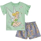 Disney Floral T-Shirt and Chambray Shorts Outfit Set Infant to Big Kid Sizes (12 Months - 14-16)