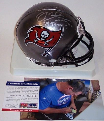 mike alstott signed helmet
