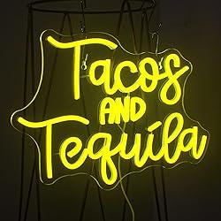 Looklight Tacos and Tequila Neon Sign,Taco Led Neon