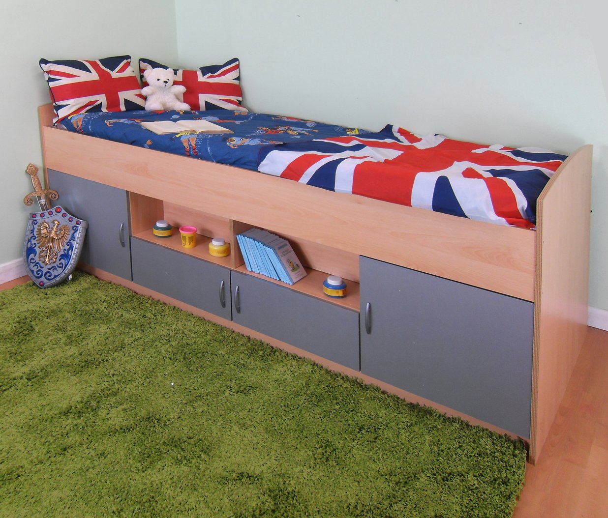 Mrsflatpack Rosey Teenager Midi Cabin Mid Bed Beech Silver