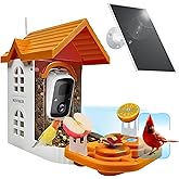Smart Bird Feeder with Camera, 2.4GHz WiFi Watching Camera Bird Feeders for Outdoors Solar Powered, AI Identify 11,000 Birds Species, Instant Arrival Alerts, Auto Capture 2K HD Live Videos