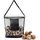 EAmber Mushroom Foraging Bag w/ Pouch & Basket - Mesh Harvesting Bag for Mushroom, Fruit & Vegetable Hiking & Camping