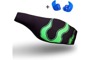 Qshare Swimming Headband & Silicone Earplugs – Best Design Ear Band to Protect Swimmer's Ears, Doctor Recommended to Keep Water Out and Earplugs in, 2 Sizes for Toddlers & Adults…