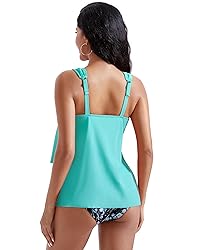 RXRXCOCO Women Tankini Bathing Suits Ruffle High