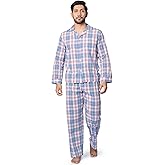 Fruit of the Loom mens Long Sleeve Broadcloth Pajama Set
