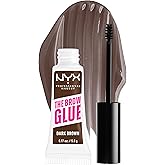 NYX PROFESSIONAL MAKEUP The Brow Glue, Extreme Hold Eyebrow Gel, Dark Brown | Non-Sticky, Transfer-proof, Waterproof, No Flake Tinted Brow Gel, Up to 16HR Hold, Vegan &amp; Cruelty Free