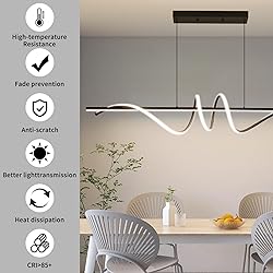 Black Chandelier, Modern Ceiling Spiral Pendant